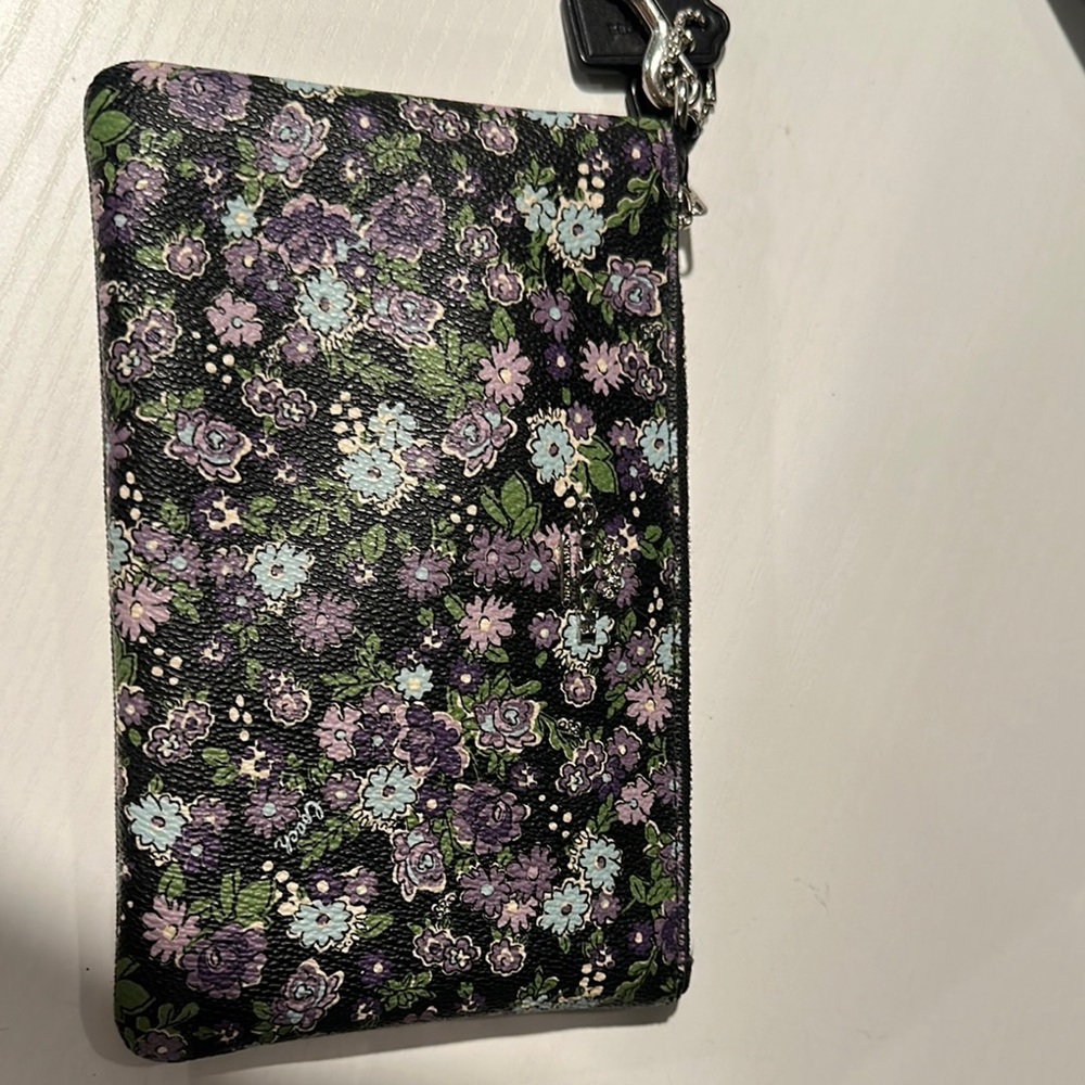 Coach Floral Clutch in Black and Purple